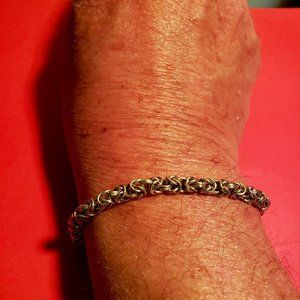 Mesh Bracelet & Peridot & Amethyst Ring